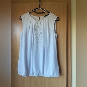 White Mini Dress with Pearl Keyhole - Women